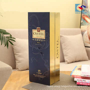 Luxury custom high end cardboard flip top wine gift paper box